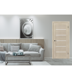 Дверь межкомнатная ST1 Капучино,стекло матовое  2000х900х35мм