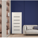 Дверное полотно ST1 Бьянко,стекло черное  2000х600х35мм