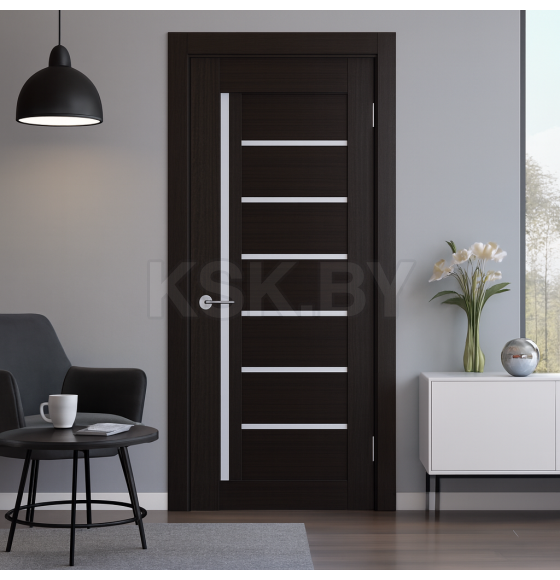 Дверь межкомнатная ST3 Венге,стекло матовое  2000х700х35мм