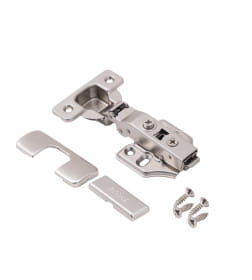 Петля накладная с доводчиком 45мм h0 clip-on AKS PRIME (саморезы, заглушки) д/фасадов до 28мм (упаковка 2шт.)