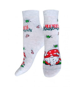 Носки детские 3079 Брестские NEW YEAR (рисунок, НГ), р. 13-14 рис.8042 СВ.СЕРЫЙ МЕЛАНЖ