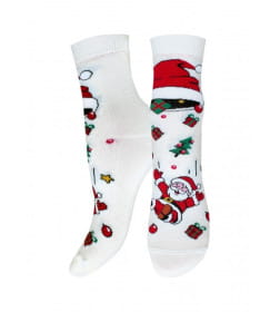 Носки детские 3079 Брестские NEW YEAR (рисунок, НГ), р. 21-22 рис.8052 МОЛОЧНЫЙ