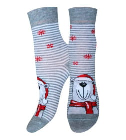 Носки детские 3079 Брестские NEW YEAR (рисунок, НГ), р. 17-18 рис.8025 СЕРЫЙ МЕЛАНЖ