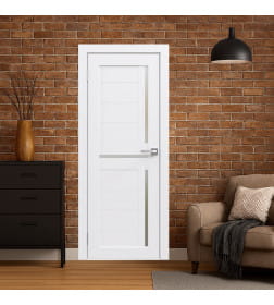 Дверь межкомнатная Flash 18,2000х600х38мм,Белый,стекло матовое