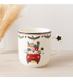 Кружка керамическая "Новогодняя" 360 мл/9*9 см (B408-T4183-2) МИКС
