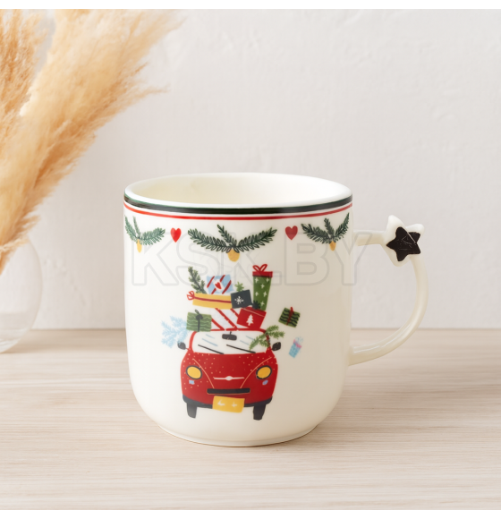 Кружка керамическая "Новогодняя" 360 мл/9*9 см (B408-T4183-2) МИКС (B408-T4183-2) 