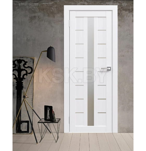 Дверное полотно Flash 17,2000х700х38мм,Белый,стекло матовое