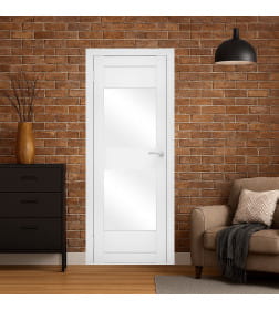 Дверь межкомнатная Flash 15,2000х600х38мм,Белый,стекло матовое