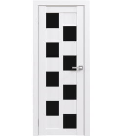 Дверь межкомнатная Flash 13,2000х600х38мм,Белый,стекло черное