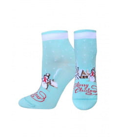 Носки женские 1145 Брестские NEW YEAR (укороченные), р. 25 рис.741  МЯТНЫЙ