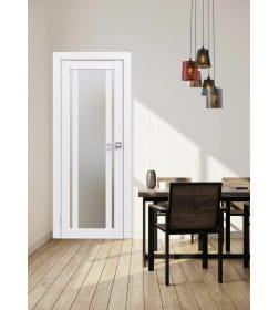 Дверь межкомнатная Flash 11,2000х800х38мм,Белый,стекло матовое