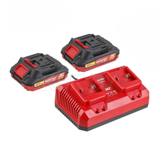 Набор аккумулятор 2х2 А*ч и зарядное устройство 2х2 А WORTEX (2329018) 