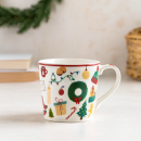 Кружка керамическая "Новогодняя" 400 мл/9,7*9,1 см (B44-SU3087) МИКС (B44-SU3087) 