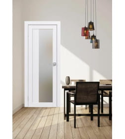 Дверь межкомнатная Flash 09,2000х800х38мм,Белый,стекло матовое