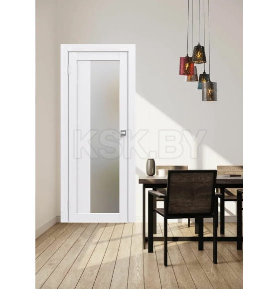 Дверь межкомнатная Flash 09,2000х800х38мм,Белый,стекло матовое