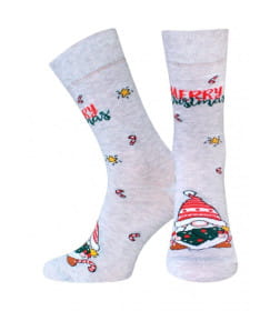 Носки мужские 2146 Брестские NEW YEAR (средней длины, НГ), р. 27 рис.562  СВ.СЕРЫЙ МЕЛАНЖ