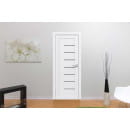 Дверное полотно Flash 07,2000х900х38мм,Белый,стекло черное