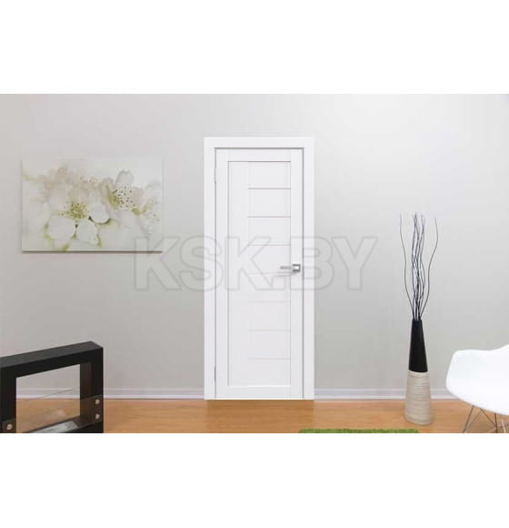 Дверь межкомнатная Flash 07,2000х700х38мм,Белый,стекло матовое