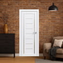 Дверь межкомнатная Flash 06,2000х600х38мм,Белый,стекло матовое