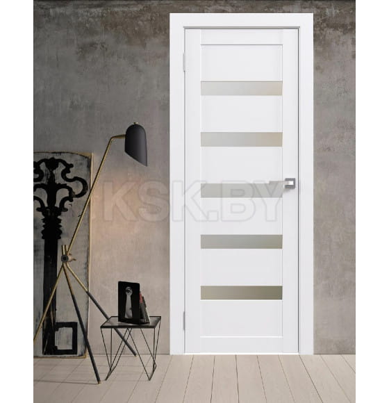 Дверь межкомнатная Flash 03,2000х900х38мм,Белый,стекло матовое