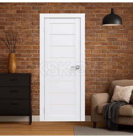 Дверь межкомнатная Flash 01,2000х900х38мм,Белый,стекло матовое