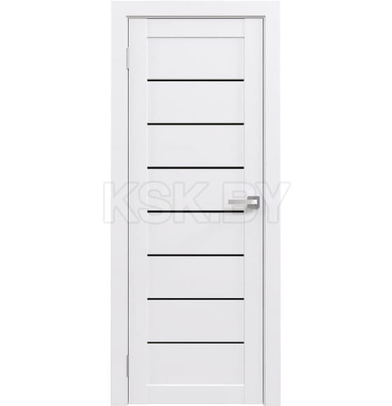 Дверь межкомнатная 01,2000х900х38мм,Белый,стекло черное