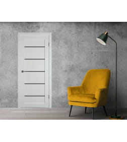 Дверное полотно Emalex E27 Steel,Black gloss 2000х800х35мм