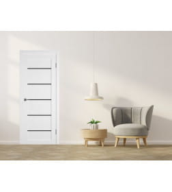 Дверное полотно Emalex E27 Ice,Black Gloss 2000х600х35мм