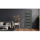 Дверное полотно ST8 Бетон темный,стекло черный лак  2000х800х35мм УЦЕНКА