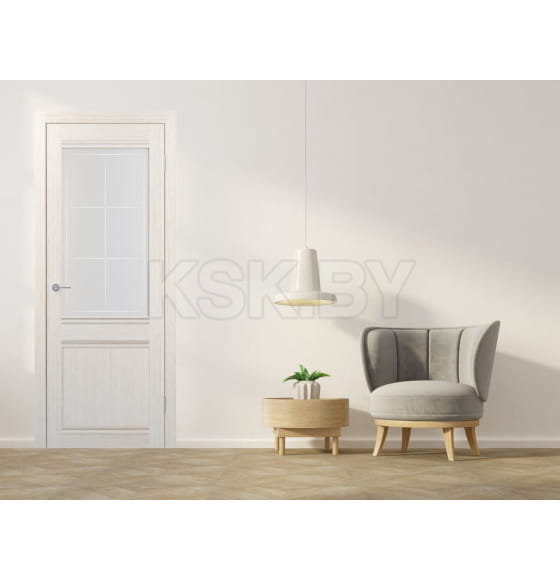 Дверь межкомнатная ST22 Бьянко,стекло матовое квадро  2000х700х35мм