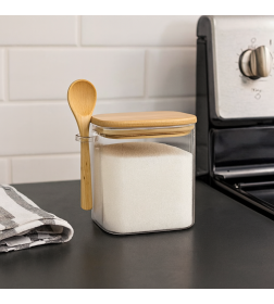 Банка 1200мл для хранения с ложкой стеклянная AX7055-1