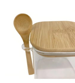 Банка 1200мл для хранения с ложкой стеклянная AX7055-1