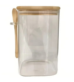 Банка 1500мл для хранения с ложкой стеклянная AX7055-2