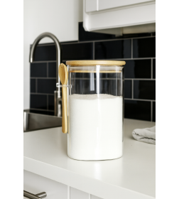 Банка 1500мл для хранения с ложкой стеклянная AX7055-2