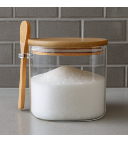 Банка 1000мл для хранения с ложкой стеклянная AX7055