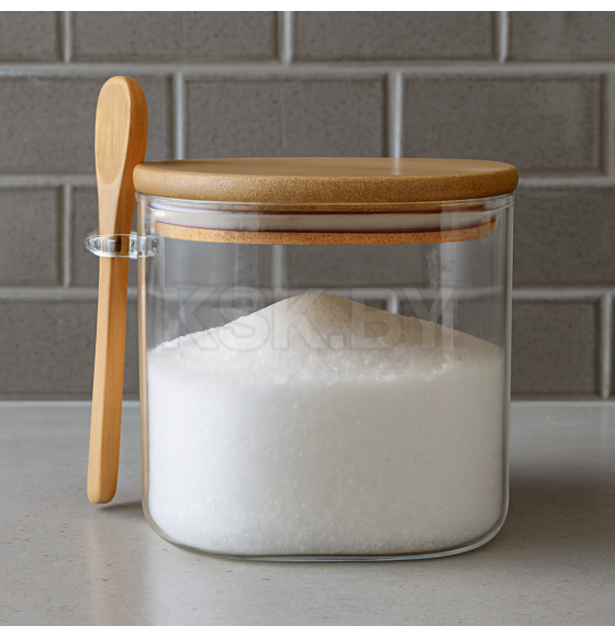 Банка 1000мл для хранения с ложкой стеклянная AX7055 (AX7055) 