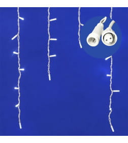 Бахрома светодиодная с эффектом мерцания, 3м. Соединяемая. 200 светодиодов. Белый свет Провод белый WHITE IP67 Uniel