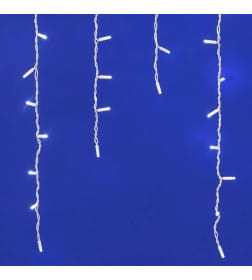 Бахрома светодиодная с эффектом мерцания, 3м. Соединяемая. 200 светодиодов. Белый свет Провод белый WHITE IP67 Uniel