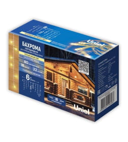 Бахрома светодиодная с эффектом мерцания, 10м оединяемая, 248 дидов Теплый белый и янтарный свет ULD-B10006-248/TTK IP44 Uniel