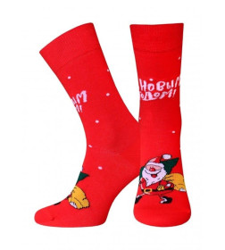 Носки мужские 2146 Брестские NEW YEAR (средней длины, НГ), р. 25 рис.561  КРАСНЫЙ