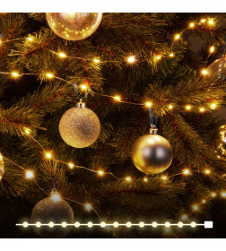 Гирлянда бытовая электрическая нить (роса) / теплый белый (10М IP20) 400-009