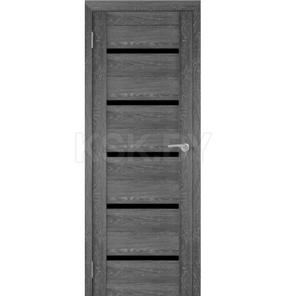 Дверь межкомнатная Амати М01, 400х2000, Экошпон, Дуб шале-графит, мателюкс черное