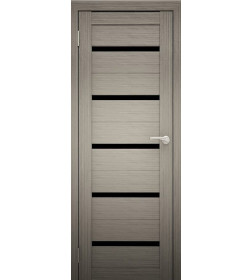 Дверь межкомнатная Амати М01, 700х2000, Экошпон, Дымчатый дуб, мателюкс черное