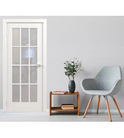 Дверное полотно "Перфето 6.1" 2000х800х38мм,Эмаль,Белый, стекло матовое