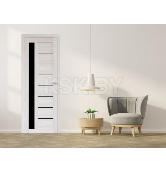 Дверь межкомнатная Бона 04, 600х2000, Экошпон,  Лиственница сибиу, мателюкс черное