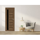 Дверь межкомнатная Бона 04, 800х2000, Экошпон,  Дуб стирлинг, мателюкс черное