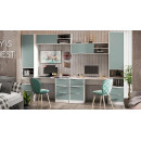 Шкаф комбинированный Марли (Белый/Серо-голубой) ТриЯ 242982 (242982) 