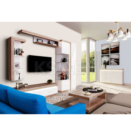 Шкаф-пенал Люмен 06 (белый снег/дуб сакраменто) Ижмебель 2001106-458 (2001106-458) 