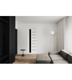 Дверь межкомнатная Бона 03, 600х2000, Экошпон,  Лиственница сибиу, мателюкс черное