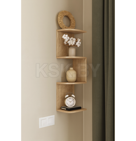 Полка "Снейк 1" (дуб сонома) Мебель Маркет